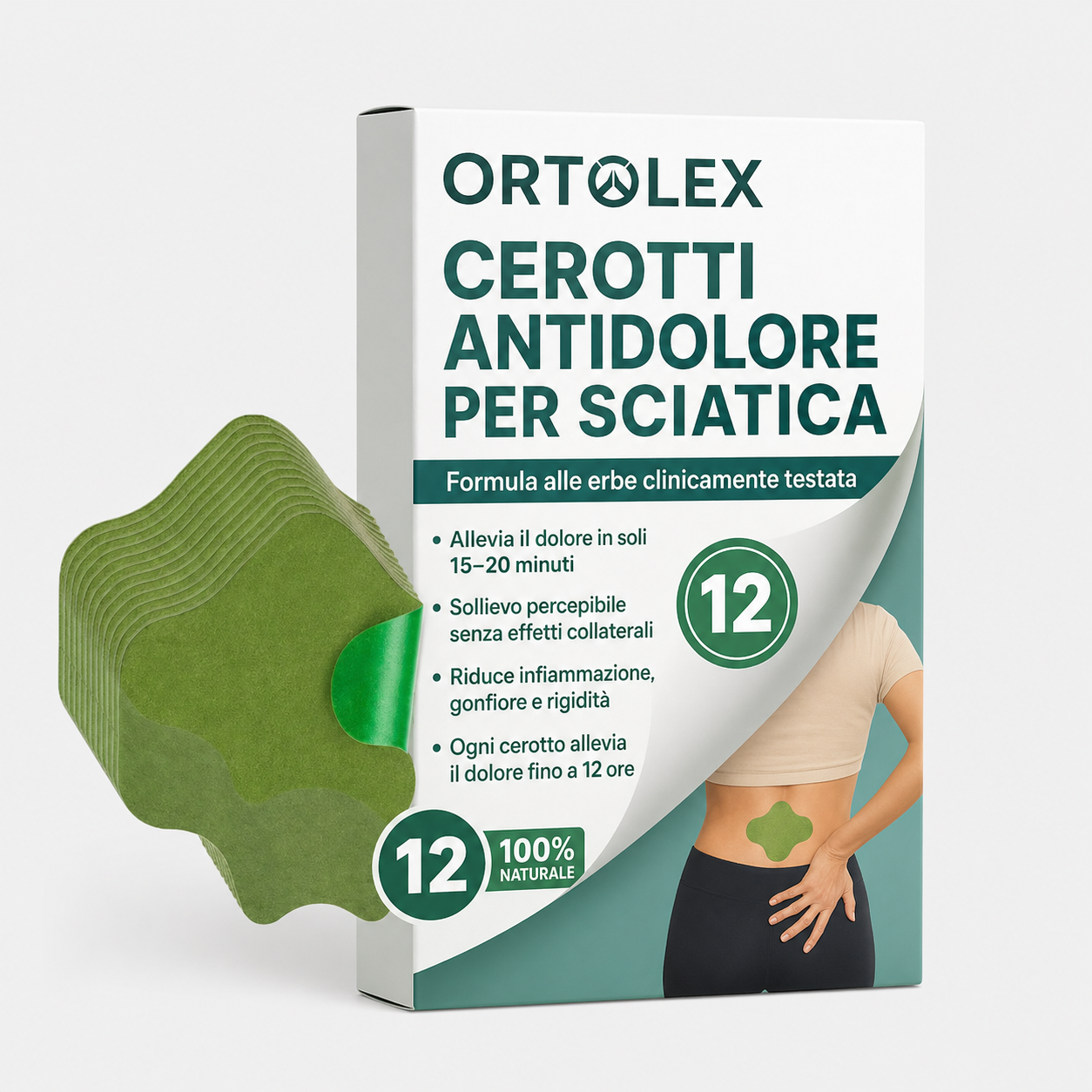 Cerotti antidolore per sciatica e mal di schiena (12 pezzi)